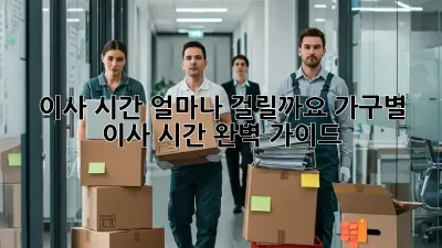 이사 시간, 얼마나 걸릴까요? 가구별 이사 시간 완벽 가이드